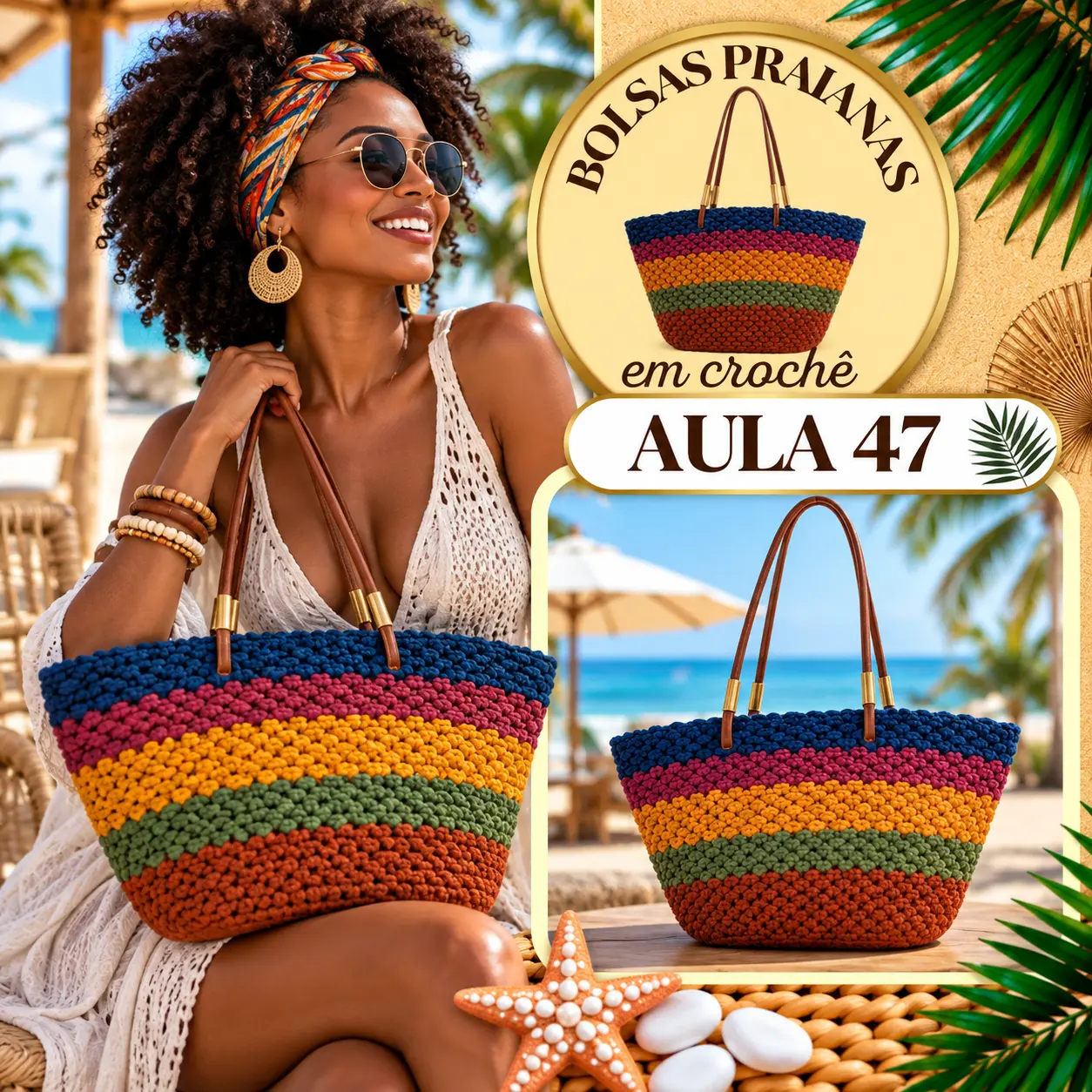 Aula 47 — bolsa praiana em crochê