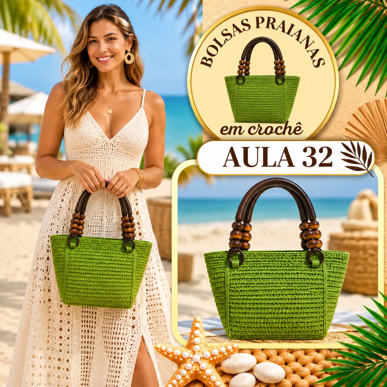 Aula 32 — bolsa praiana em crochê