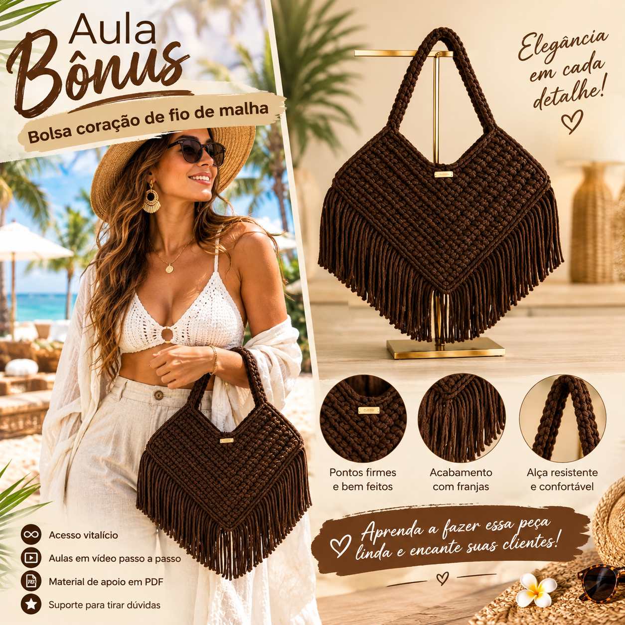 Bônus 1 – Bolsa coração de fio de malha