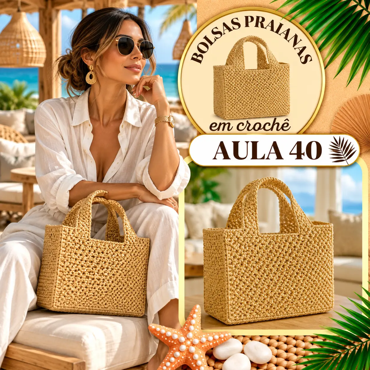 Aula 40 — bolsa praiana em crochê