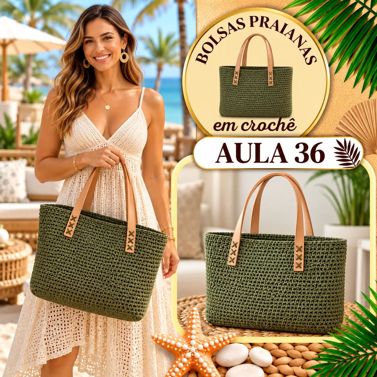 Aula 36 — bolsa praiana em crochê