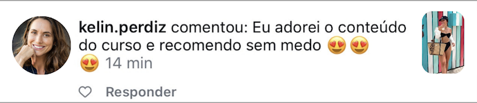 Comentário de aluna