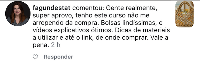 Comentário de aluna