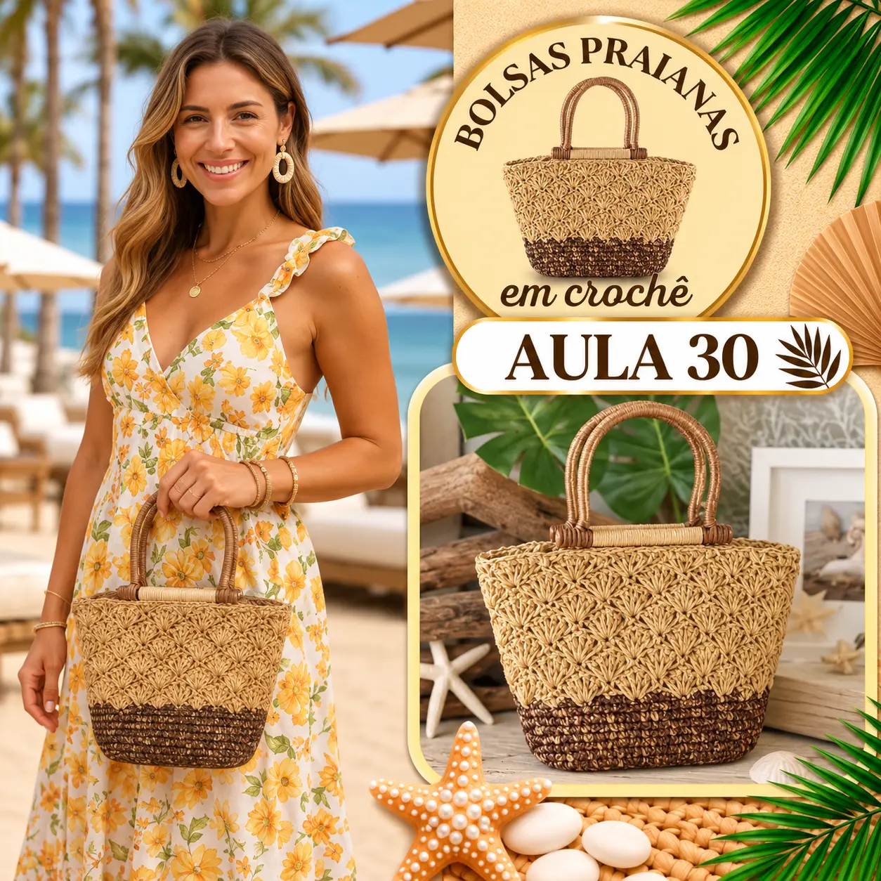 Aula 30 — bolsa praiana em crochê