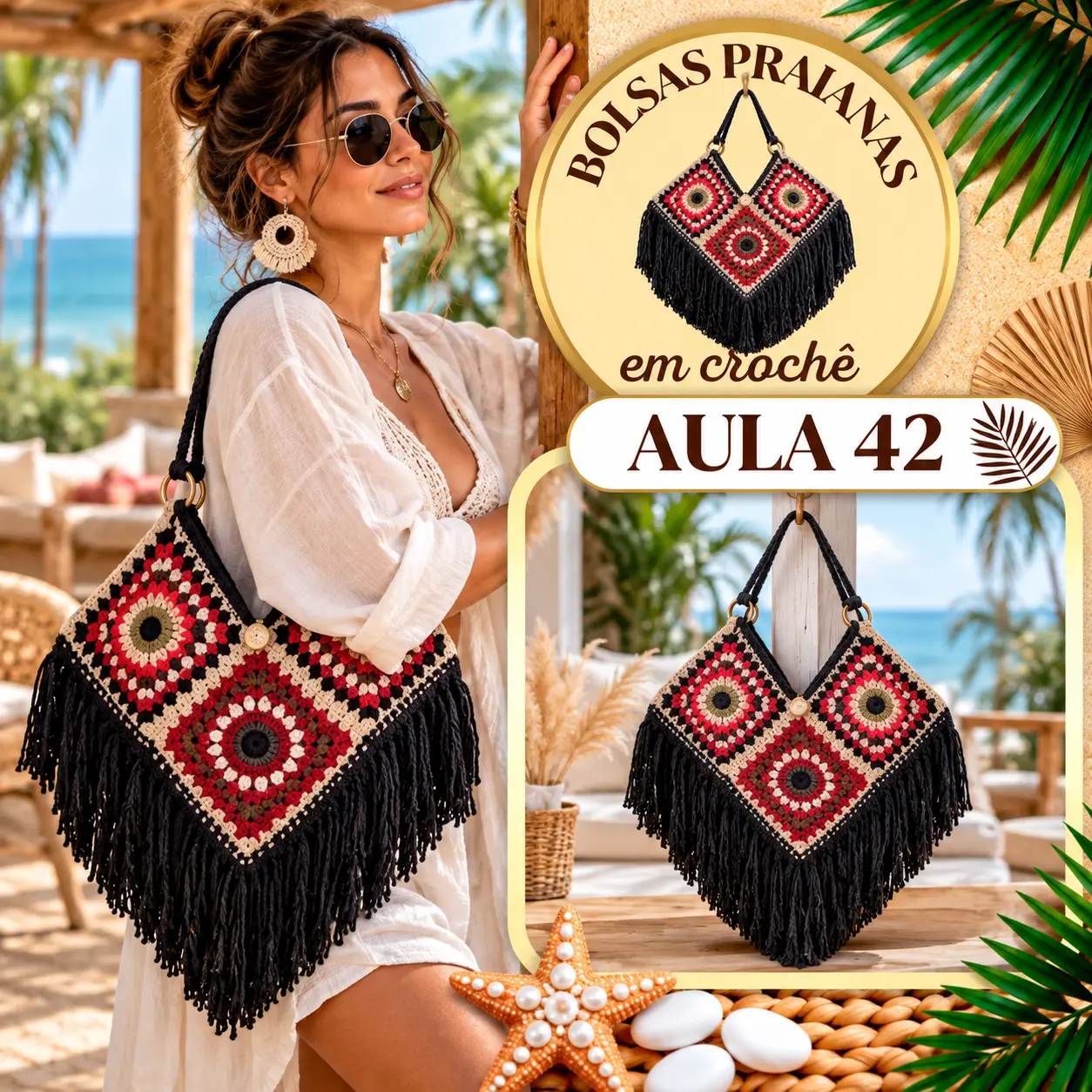Aula 42 — bolsa praiana em crochê