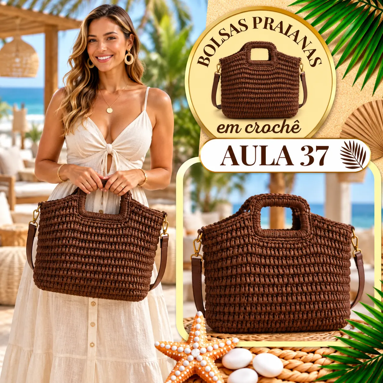 Aula 37 — bolsa praiana em crochê