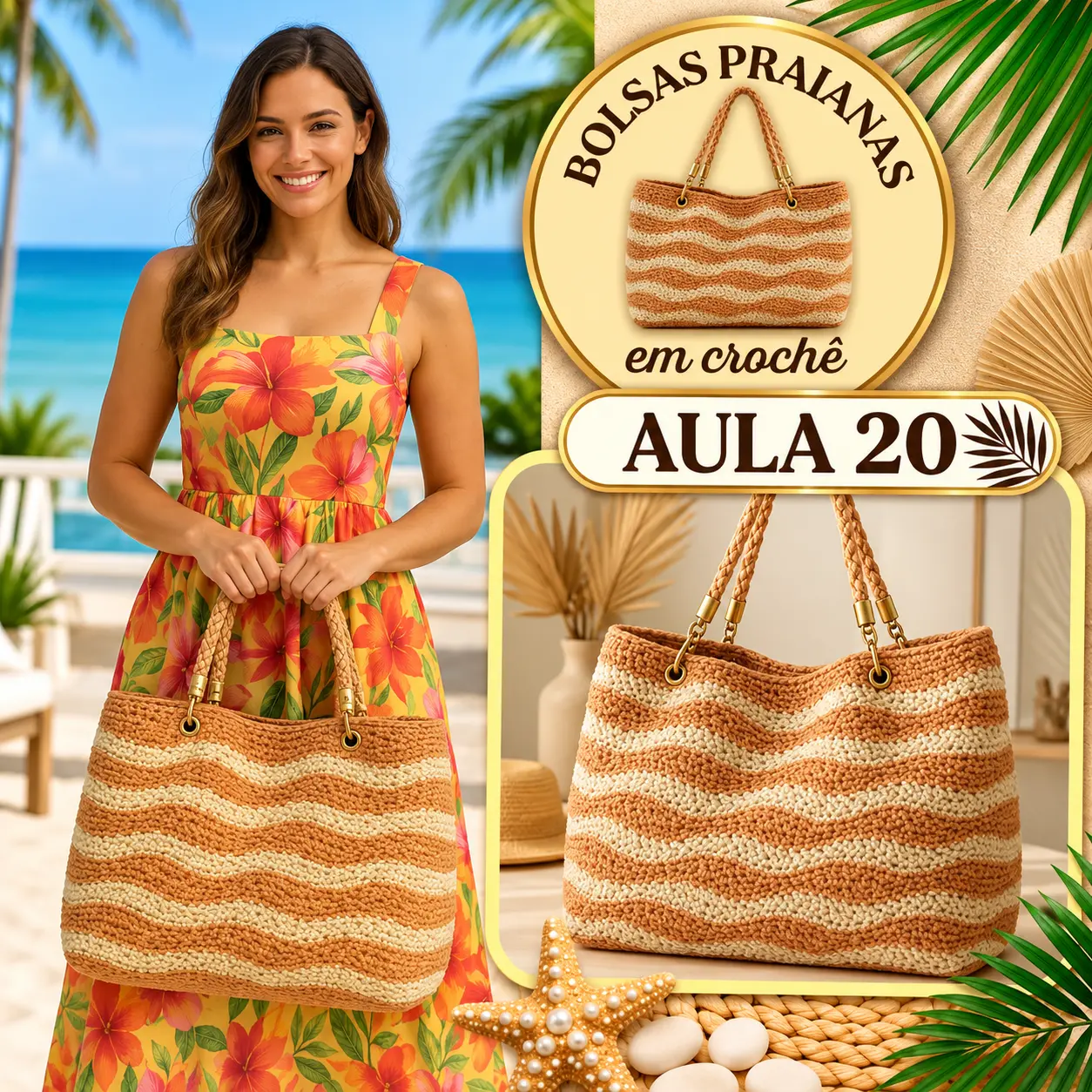 Aula 20 — bolsa praiana em crochê